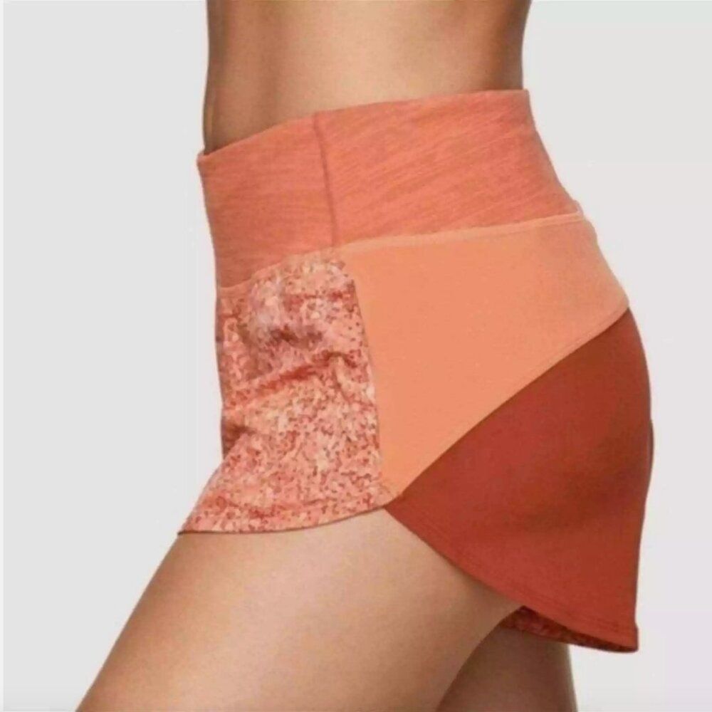 Outdoor Voices Brick Red Patterned Hudson Lightspeed Running Shorts Medium